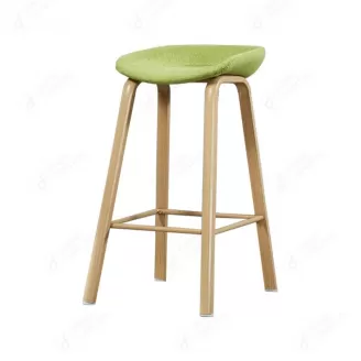 Fabric Bar Stools with Wooden Legs DB-F08