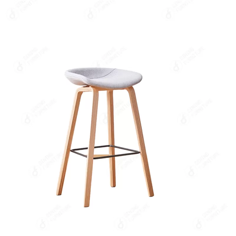 Fabric Bar Stools with Wooden Legs DB-F08