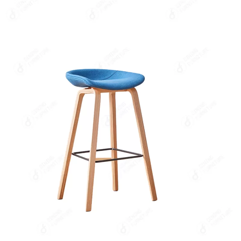 Fabric Bar Stools with Wooden Legs DB-F08