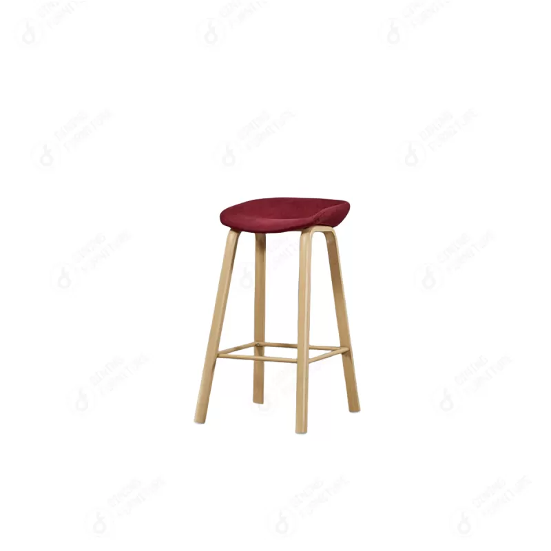 Fabric Bar Stools with Wooden Legs DB-F08