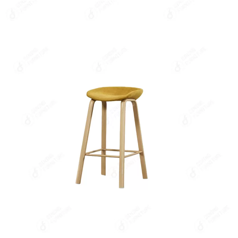 Fabric Bar Stools with Wooden Legs DB-F08