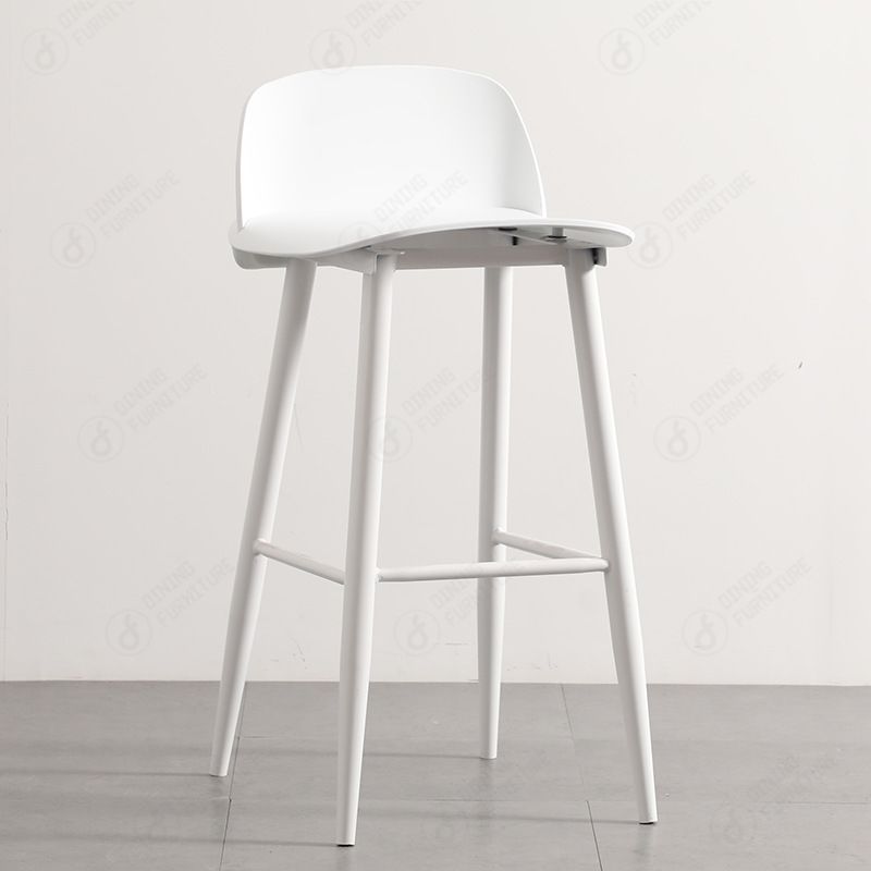 High Chair Cafe PP Seat Metal Leg Backrest Bar Chair DB-P80