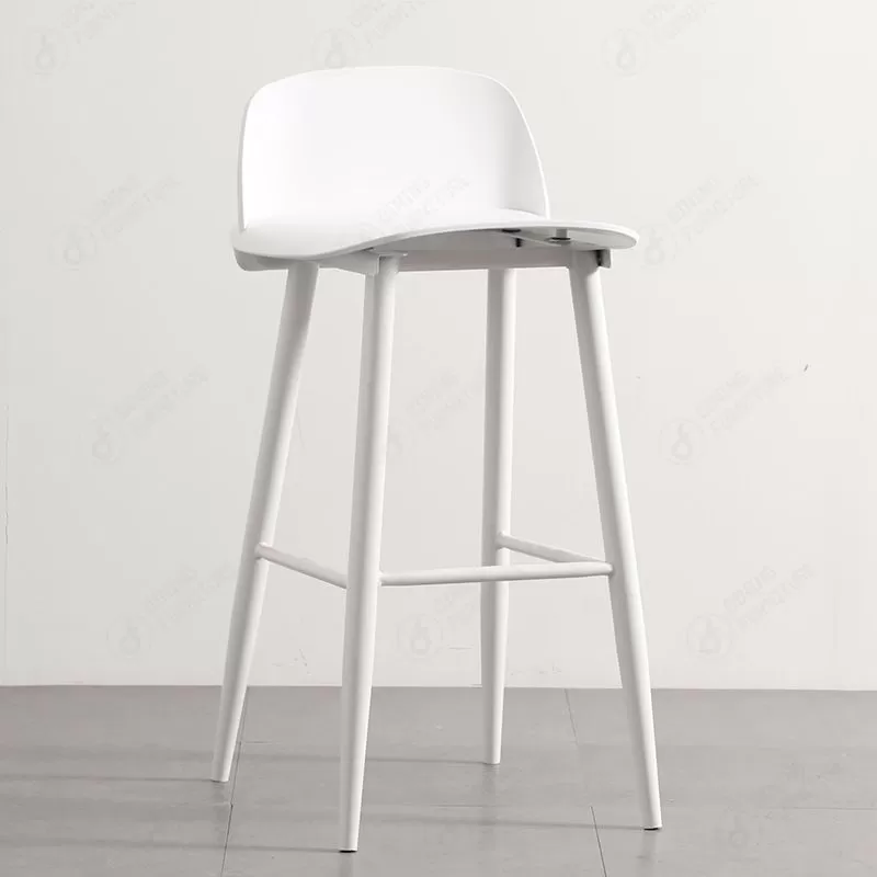 High Chair Cafe PP Seat Metal Leg Backrest Bar Chair DB-P80