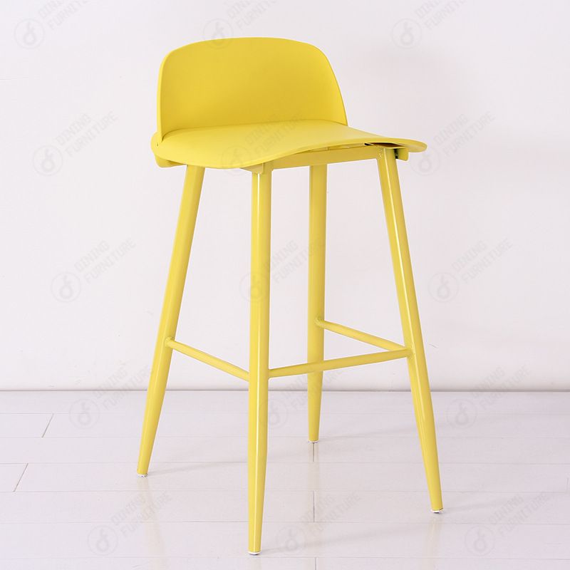 High Chair Cafe PP Seat Metal Leg Backrest Bar Chair DB-P80