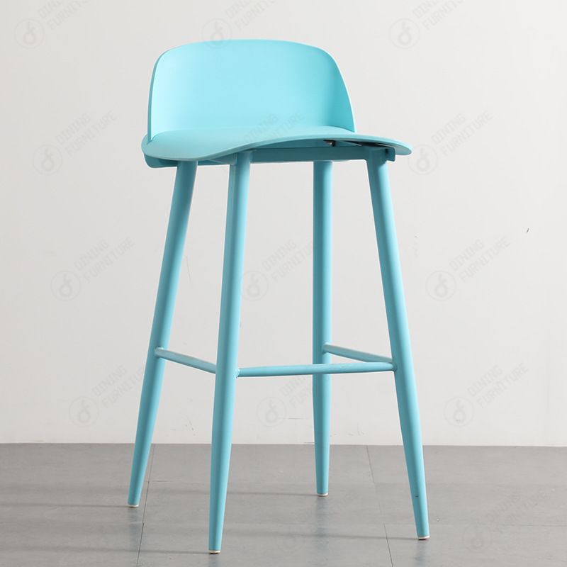 High Chair Cafe PP Seat Metal Leg Backrest Bar Chair DB-P80