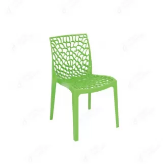 Green Full Plastic Dining Chair with Backrest DC-N06