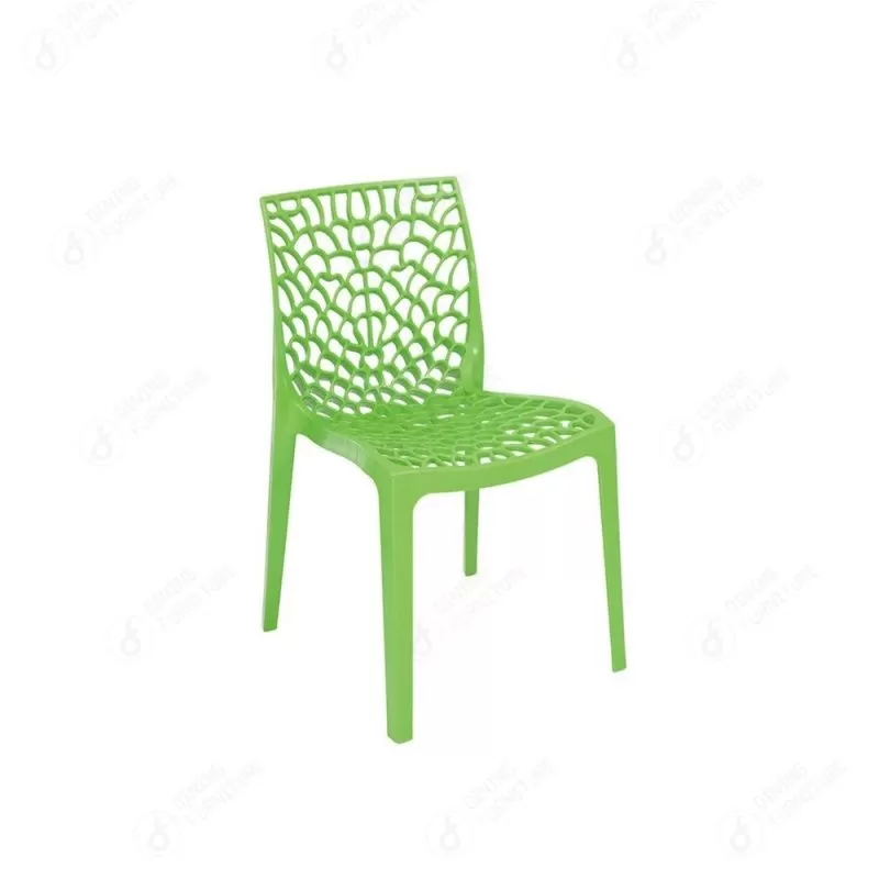 Green Full Plastic Dining Chair with Backrest DC-N06