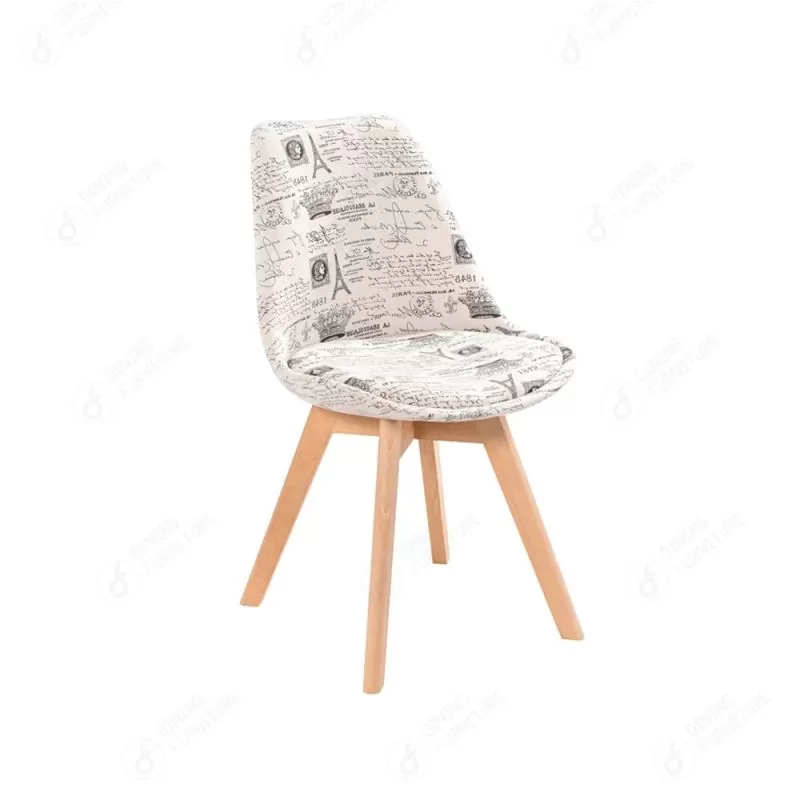 Fabric Wooden Leg Dining Chair DC-F03