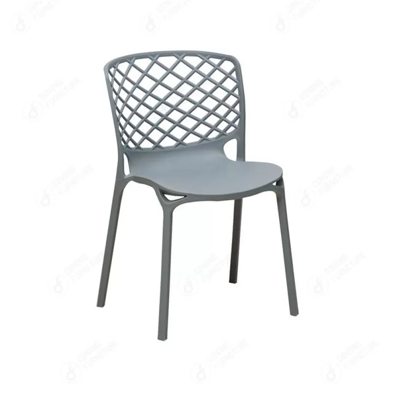 Gray Plastic Dining Chair with Backrest DC-N04