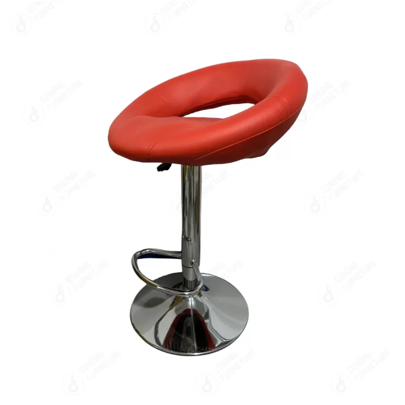 Circular Leather Swivel Bar Chair with Disc Base DB-U63S