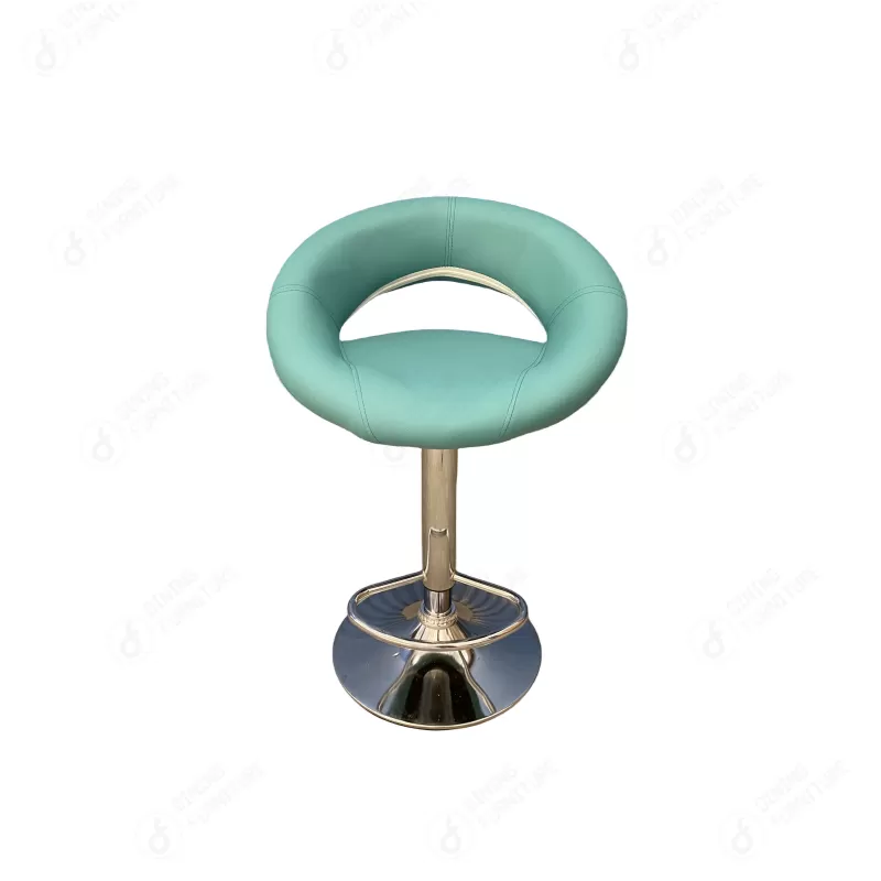 Circular Leather Swivel Bar Chair with Disc Base DB-U63S