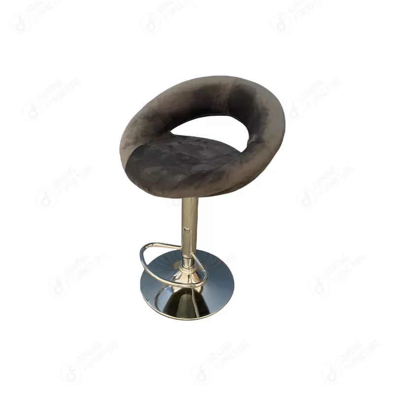 Circular Leather Swivel Bar Chair with Disc Base DB-U63S