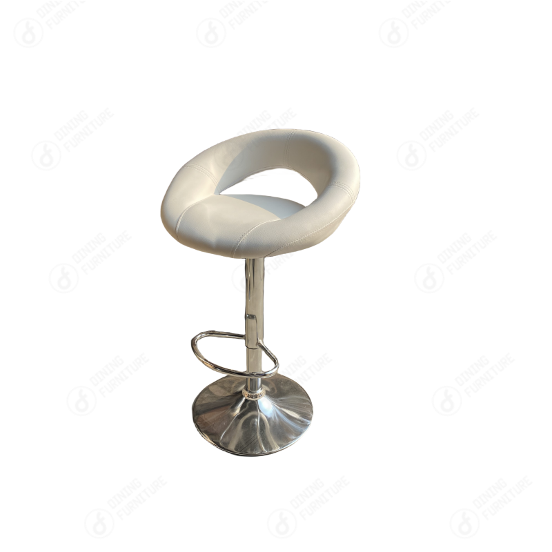 Circular Leather Swivel Bar Chair with Disc Base DB-U63S