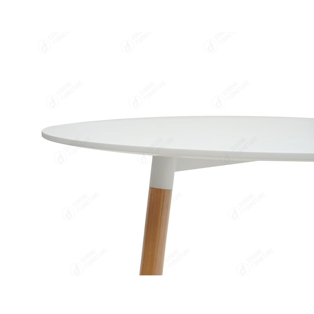 MDF Tabletop Beech Wood Legs Round Dining Table DT- M06