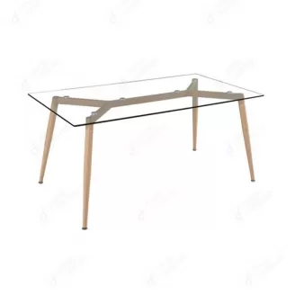 Thermal Transfer Leg Dining Table with Glass Top DT-G03