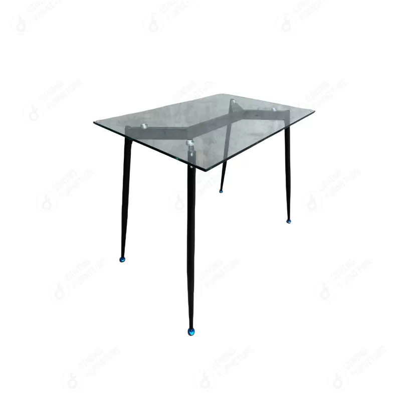 Thermal Transfer Leg Dining Table with Glass Top DT-G03