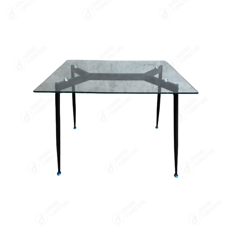 Thermal Transfer Leg Dining Table with Glass Top DT-G03