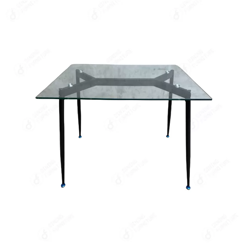 Thermal Transfer Leg Dining Table with Glass Top DT-G03