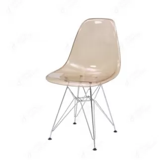 Thin Iron Legs Clear Plastic Dining Chair DC-P01PM