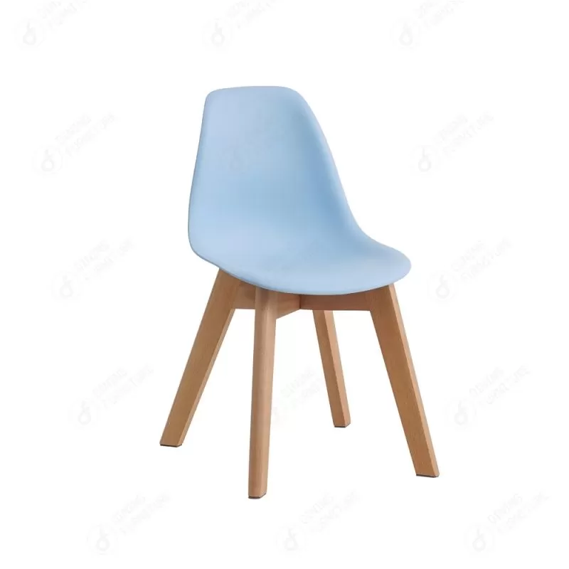 Plastic Children's Chair with Wooden Legs DC-P01W