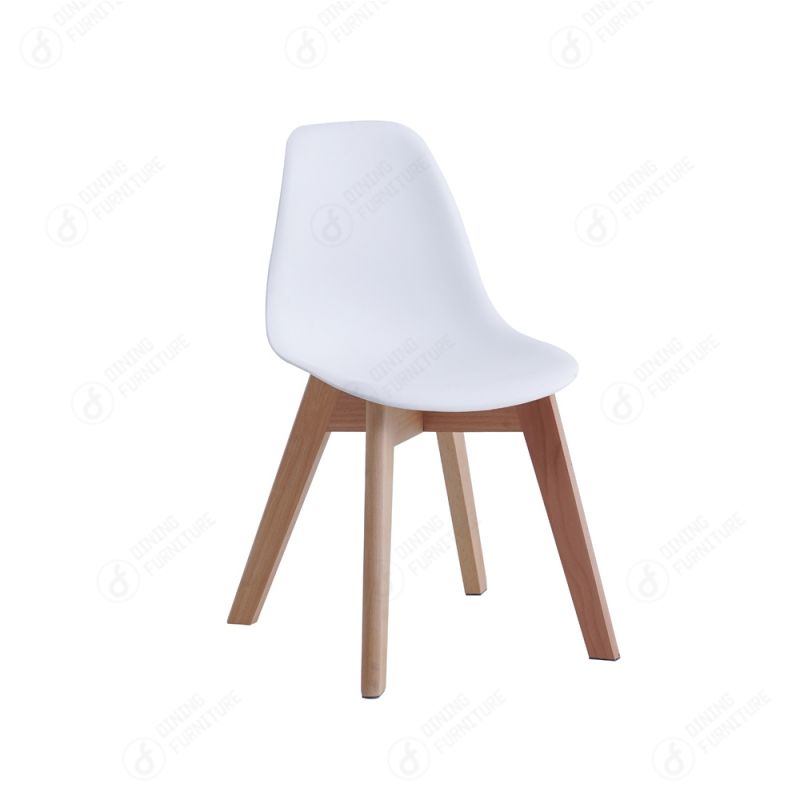 Plastic Children's Chair with Wooden Legs DC-P01W