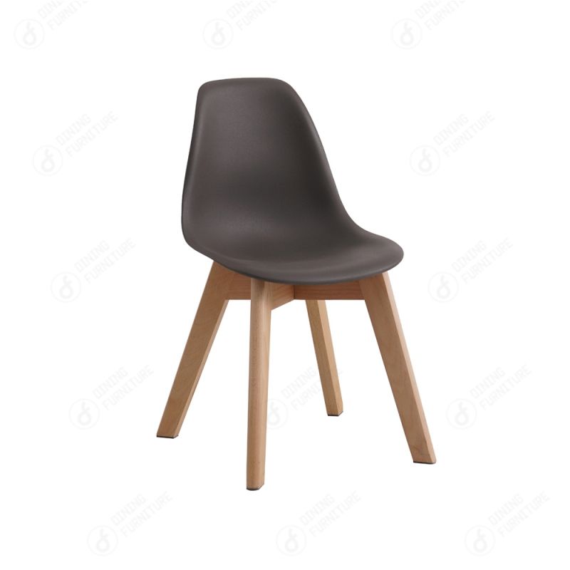 Plastic Children's Chair with Wooden Legs DC-P01W