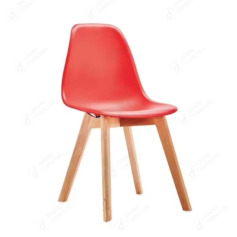 Plastic Children's Chair with Wooden Legs DC-P01W