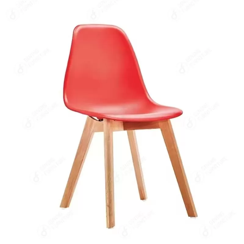 Plastic Children's Chair with Wooden Legs DC-P01W