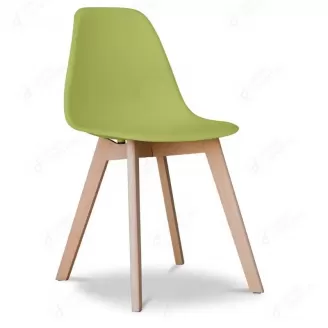 Plastic Children's Chair with Wooden Legs DC-P01W