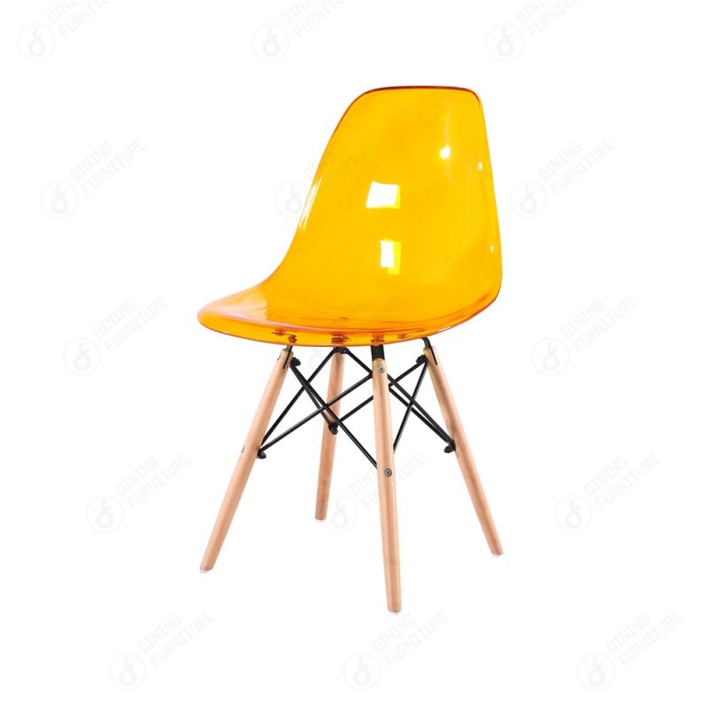 Transparent Plastic Dining Chair with Backrest DC-P01P