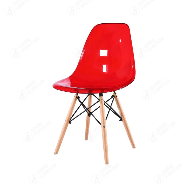 Transparent Plastic Dining Chair with Backrest DC-P01P