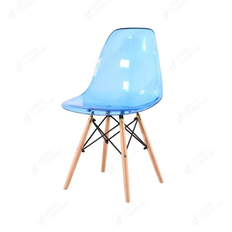 Transparent Plastic Dining Chair with Backrest DC-P01P