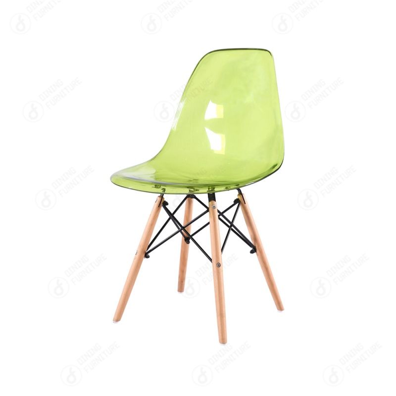 Transparent Plastic Dining Chair with Backrest DC-P01P