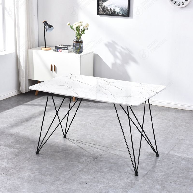 Metal Tube Legs MDF Top Square Dining Table DT-M53