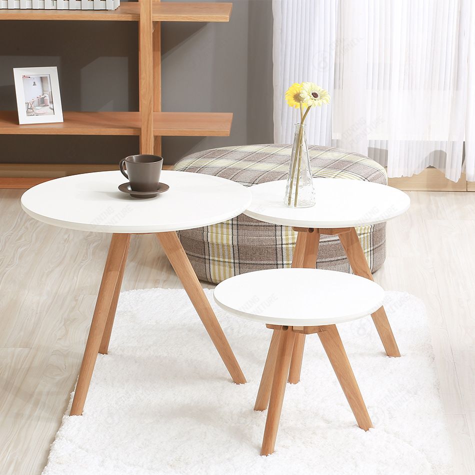 Solid Wood Small Round Coffee Table Side Tea Table DT-M54