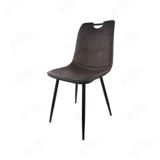 Leather Metal Leg Dining Chair with Perforated Backrest DC-U15