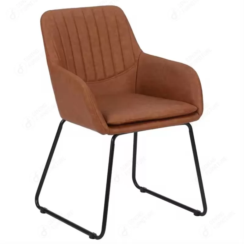 Metal Legs Leather Armrest Living Room Chair DC-U26