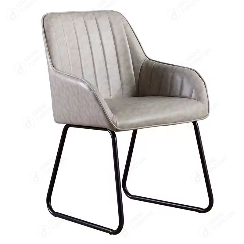 Metal Legs Leather Armrest Living Room Chair DC-U26