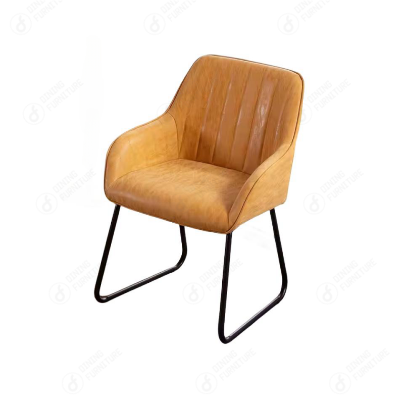 Metal Legs Leather Armrest Living Room Chair DC-U26