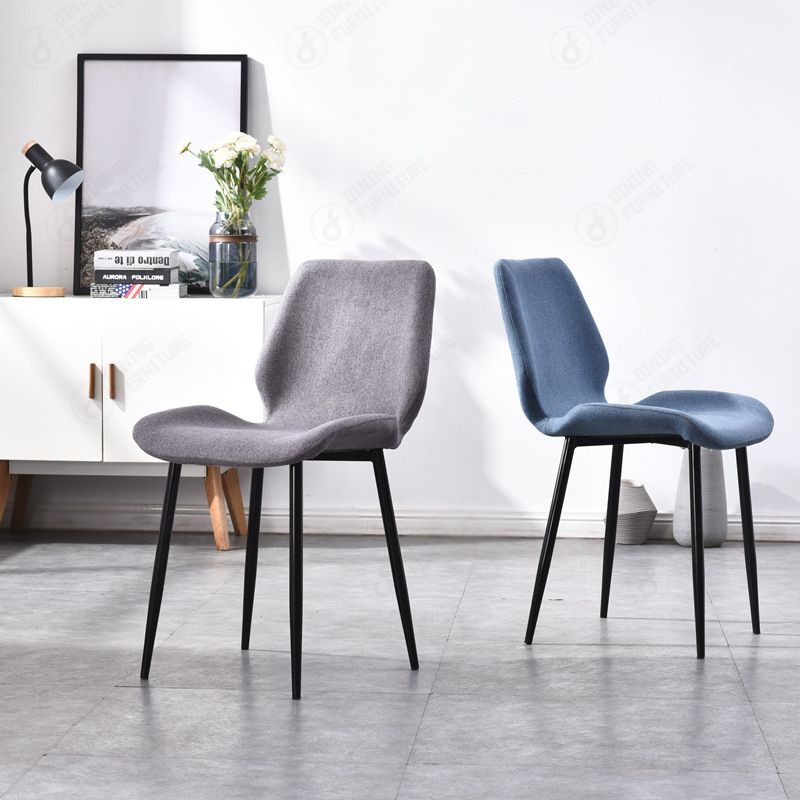 Black Steel Legs Side Chair Soft Padded Seat DC-U09