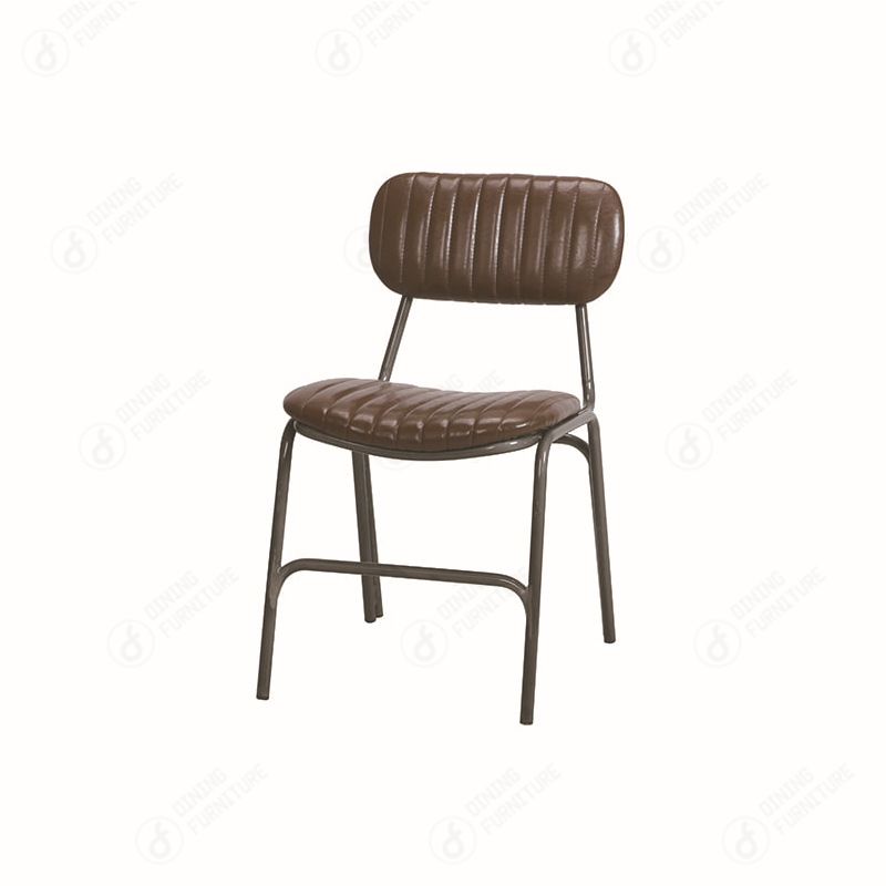 Leather Seat with Metal Legs PU Soft Dining Chair DC-U51