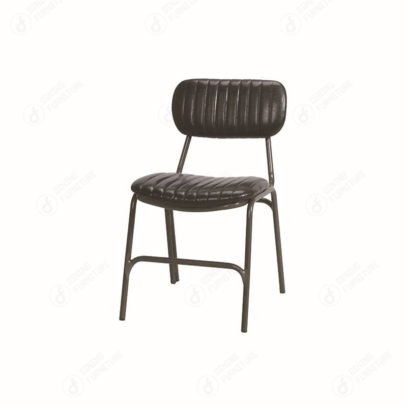 Leather Seat with Metal Legs PU Soft Dining Chair DC-U51