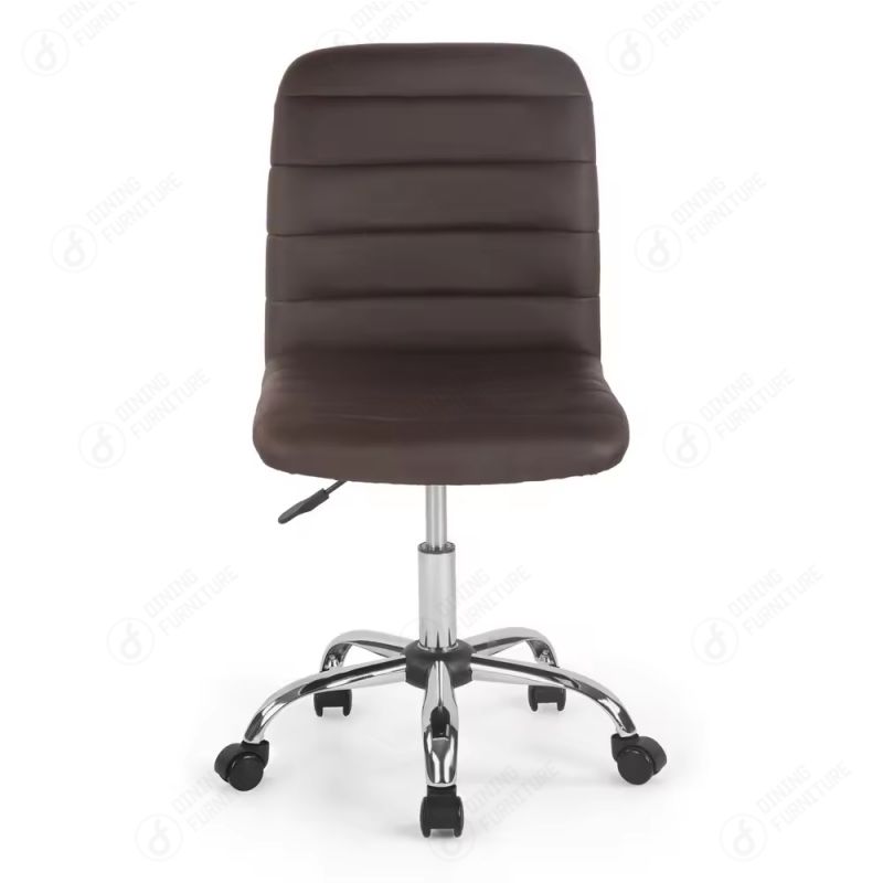 Leather Office Chair Plated 5 Star Base with Castors DC-U61F