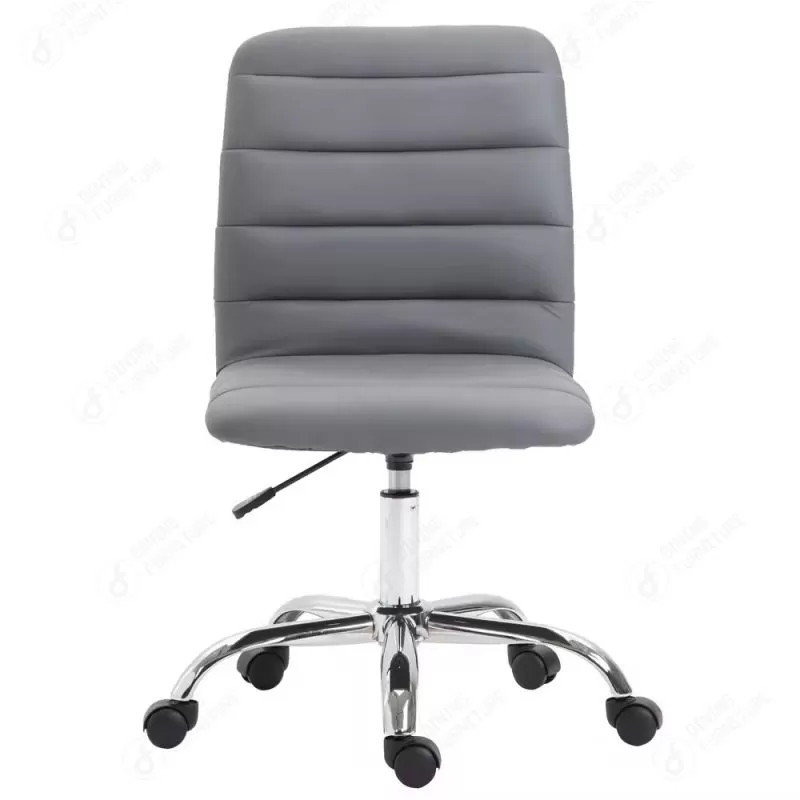 Leather Office Chair Plated 5 Star Base with Castors DC-U61F