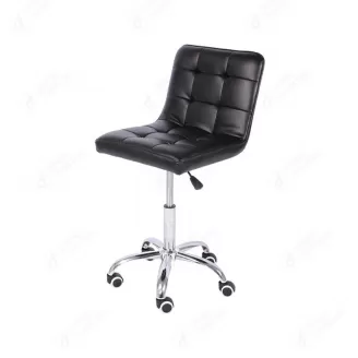 Leather Office Chair Polished Plated 5-Star Base with Castors DC-U74F