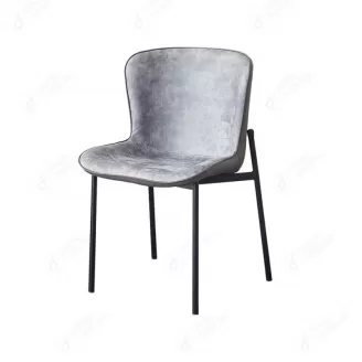 PU Leather Dining Chair with Smile Metal Tube Legs DC-U81