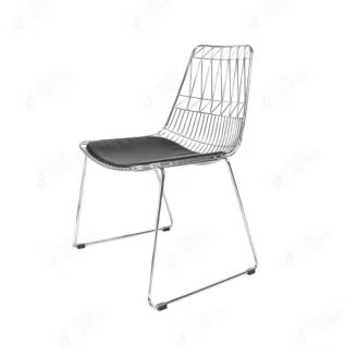 Short Back Hollow Iron Wire Dining Chair DC-W11