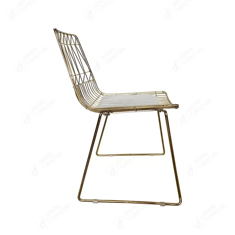 Short Back Hollow Iron Wire Dining Chair DC-W11