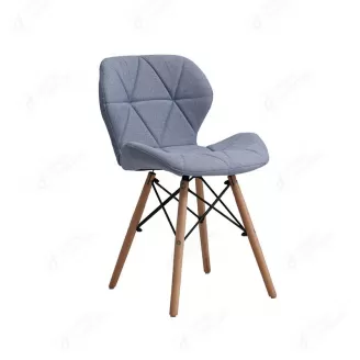 Fabric Line Upholstered Dining Chair with Wooden Legs DC-F06