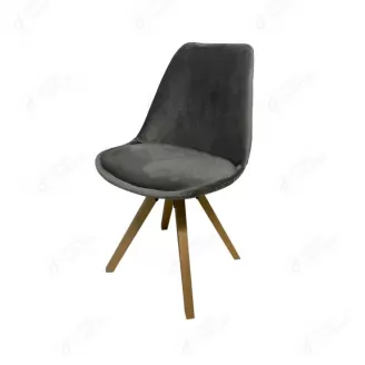 Padded Flannel Chair with Solid Wood Legs DC-F03D